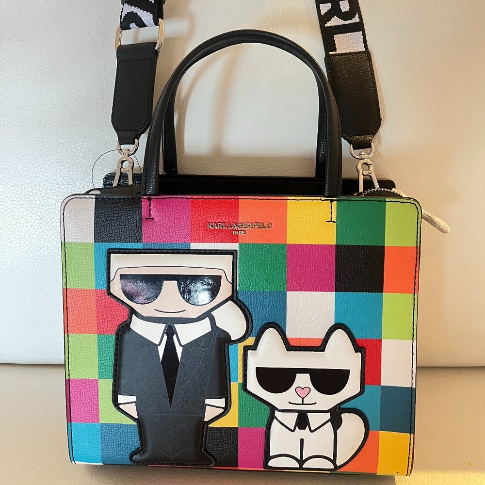 KARL LAGERFELD PARIS MAYBELLE SATCHEL CROSSBODY BAG SHOULDER PURSE